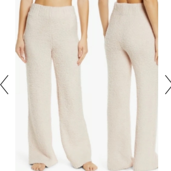 SKIMS Pants - Skims Cozy Knit Pants White Fuzzy Teddy High Rise Wide Leg